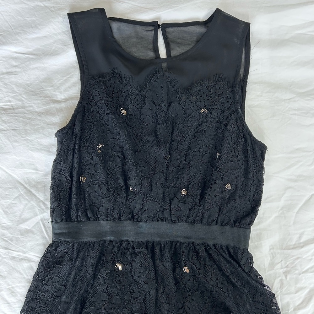 Black Lace Shirt- Sequin
